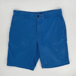 Tommy Hilfiger Chino Shorts Mens 32 Blue Cotton Blend Mid Rise Flat Front Casual
